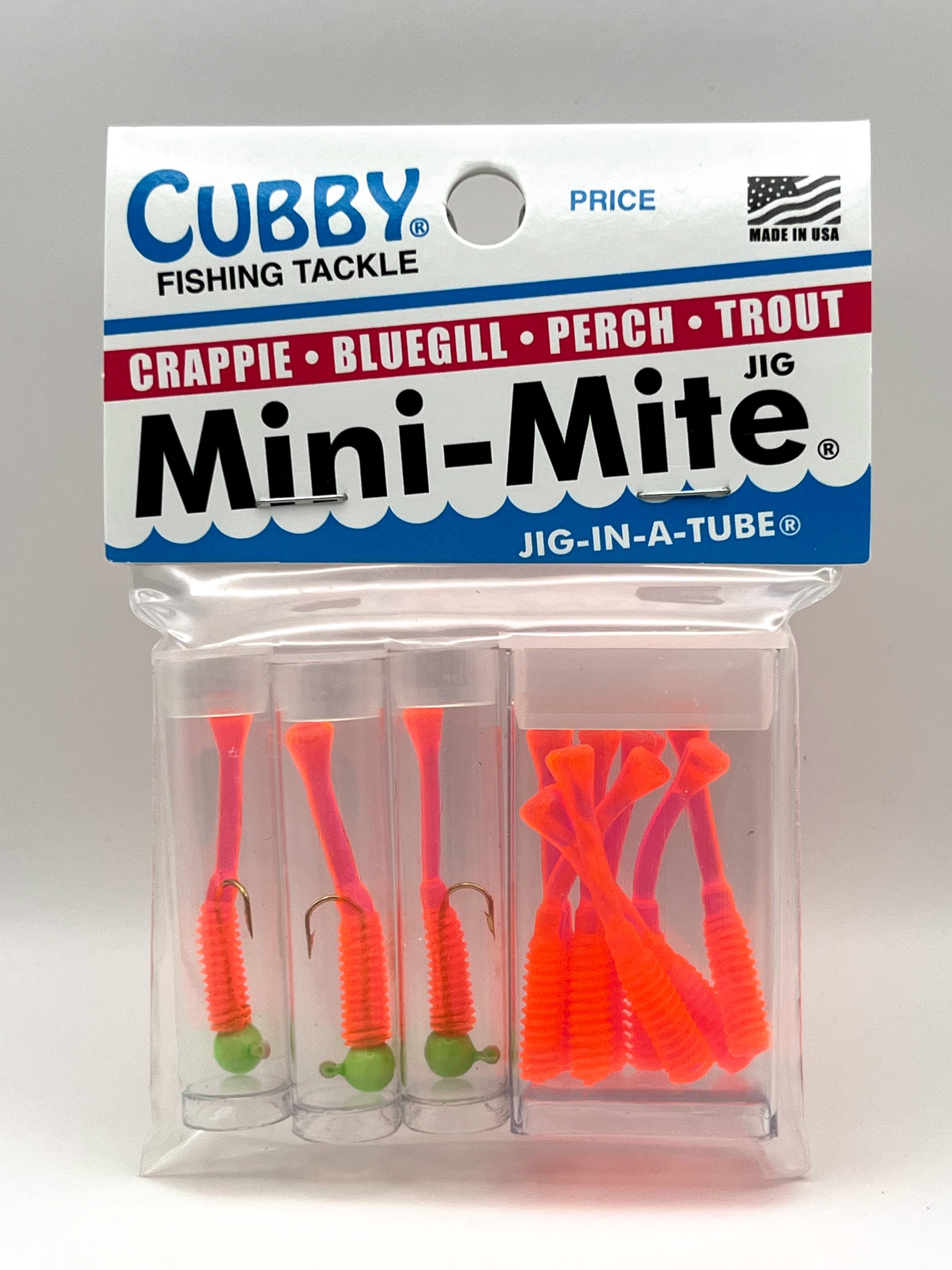 MINI-MITE JIG IN A TUBE JIG & TAIL PACK - 3 Jigs & 8 Tails 1/32 OZ