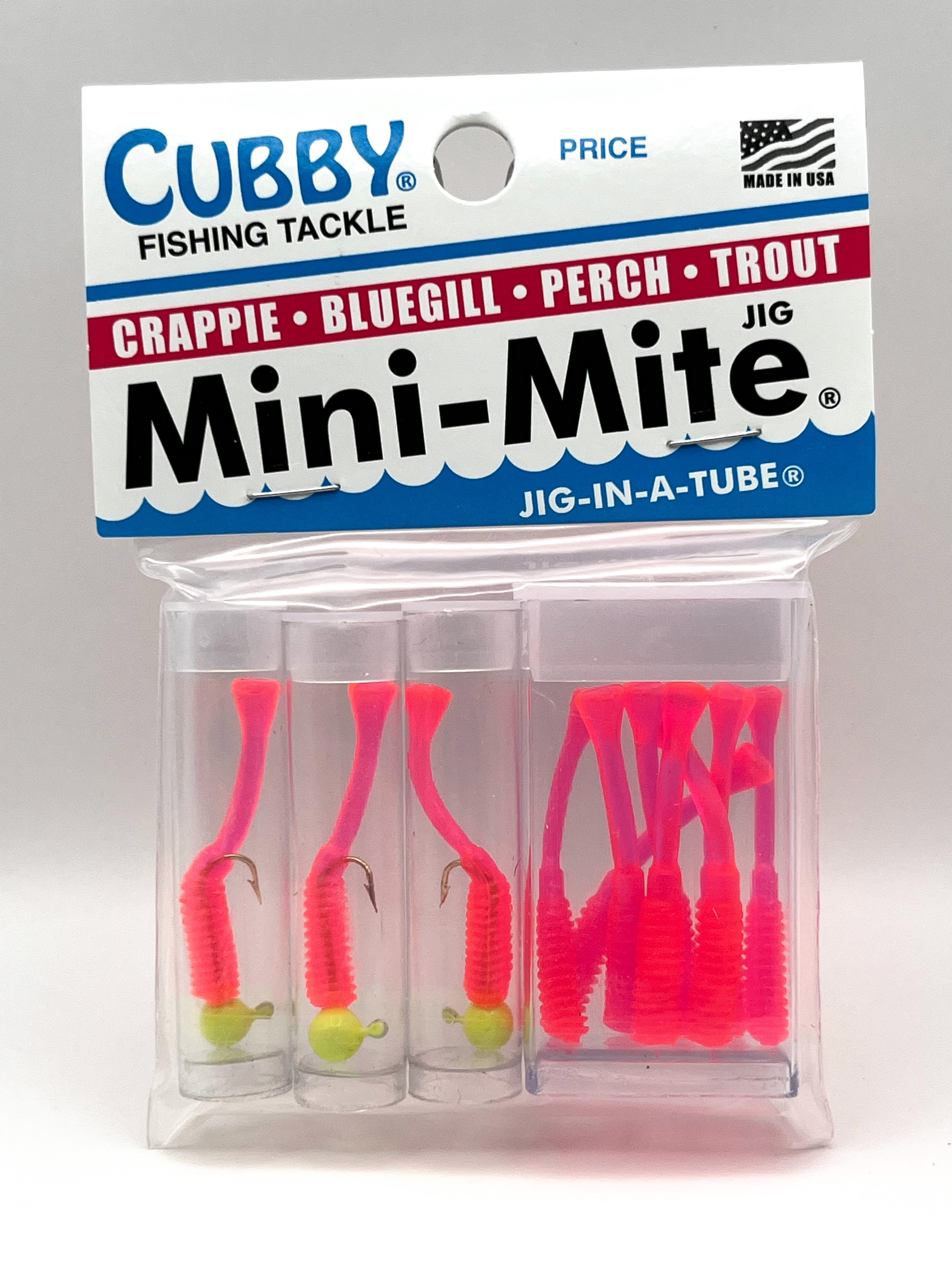 MINI-MITE JIG IN A TUBE JIG & TAIL PACK - 3 Jigs & 8 Tails 1/32 OZ