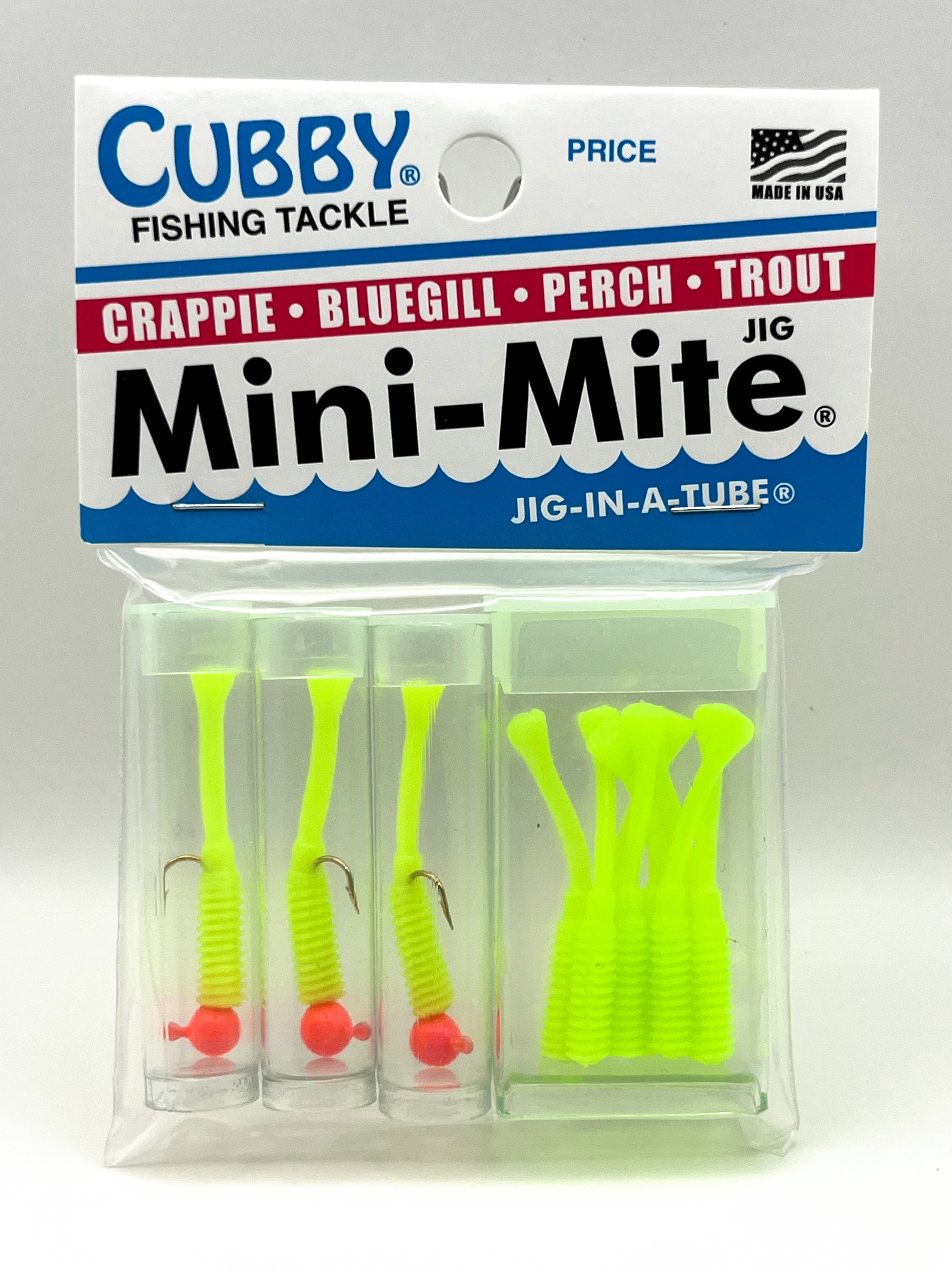 MINI-MITE JIG IN A TUBE JIG & TAIL PACK - 3 Jigs & 8 Tails 1/32 OZ