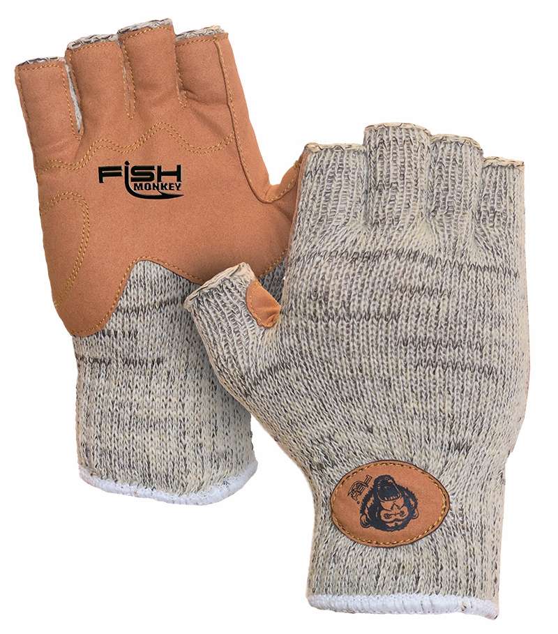 Men's Fish Monkey Wooly Wool Half Finger Gloves
