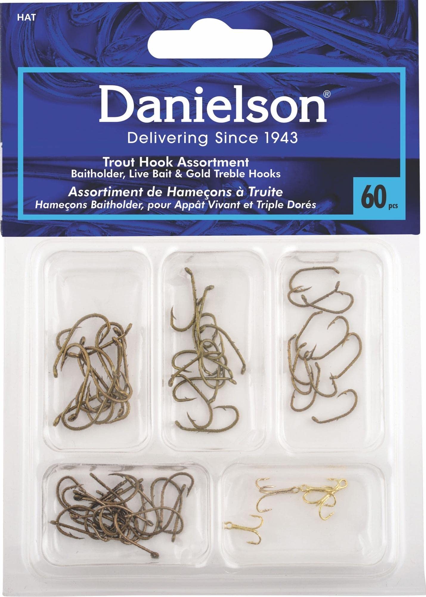 HOOK ASST TROUT 60-pc
