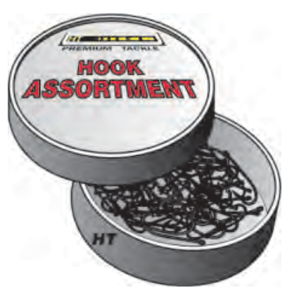 40 PC. TIN CAN ASSORT. HOOKS