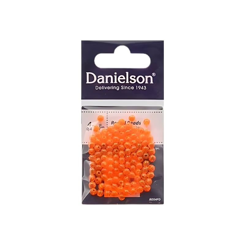 5mm Round Beads – Fluor Orange, 90 pk