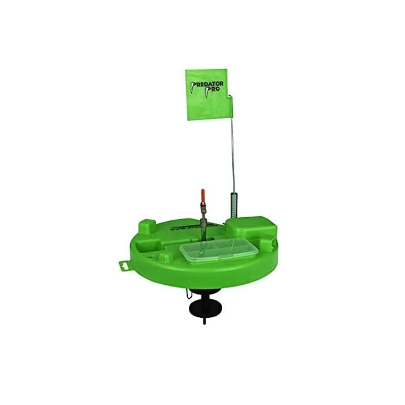 PREDATOR PRO THERMAL HOLE COVER TIP UP HI-VIZ GREEN W/500 FT SPOOL AND BUILT IN TACKLE BOX