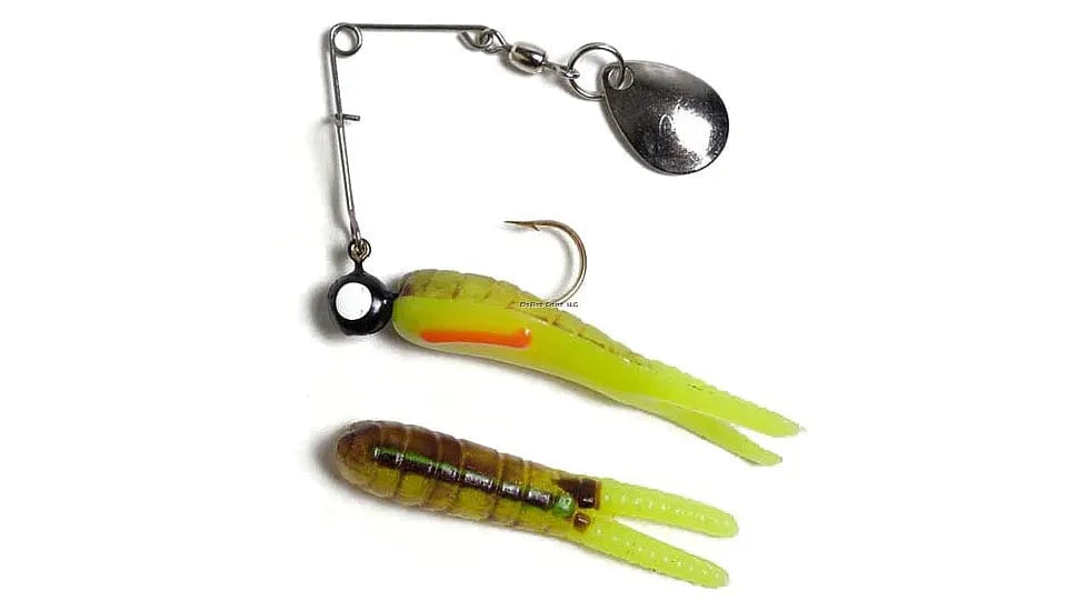 Betts Spin 1/8 Split Tail 12/cd Chartreuse Crawfish