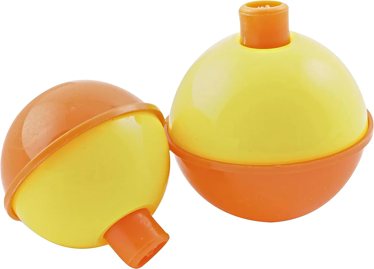 FLOURESCENT ORANGE & YELLOW PLASTIC FLOATS 48/BAG