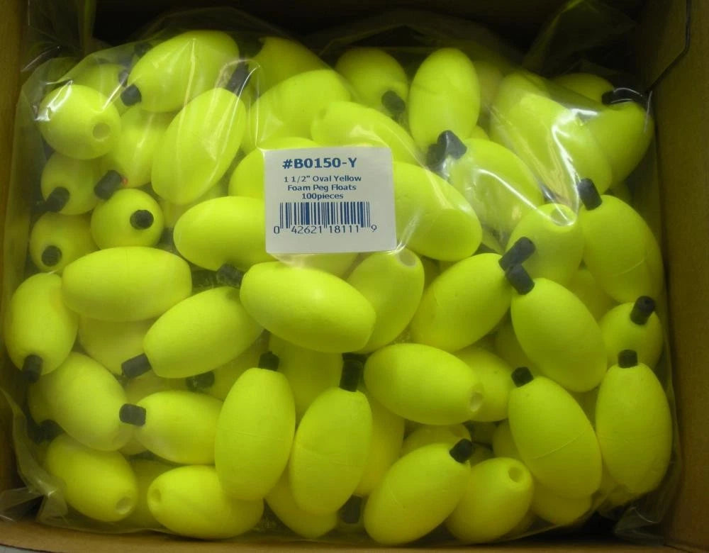 Slotted Peg Oval 1 1/2" Yellow 100/Pk