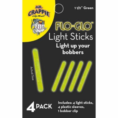 Mr. Crappie Flo Glo Light Sticks 1 1/2" Green 4 pk