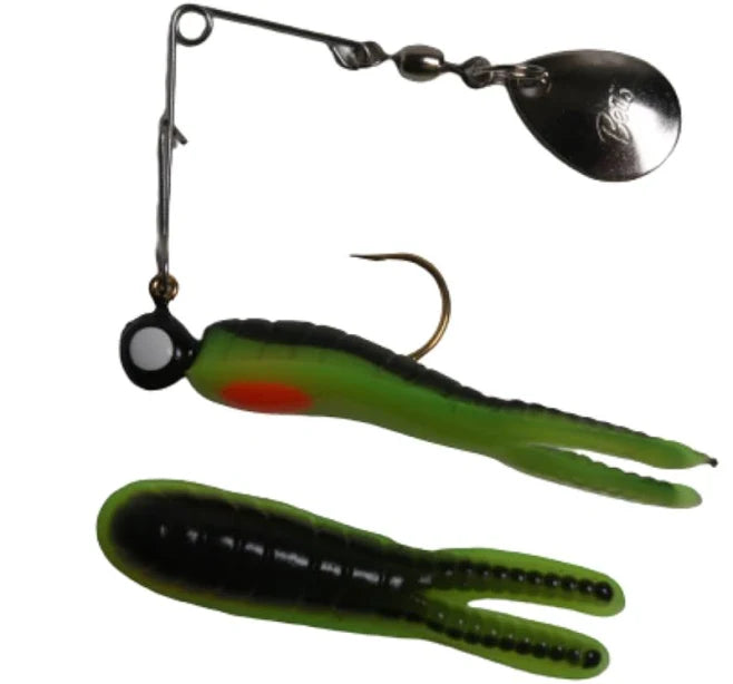 Betts Spin 1/8 Split Tail 12/cd Chartreuse Crawfish