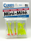 MINI-MITE JIG IN A TUBE JIG & TAIL PACK - 3 Jigs & 8 Tails 1/32 OZ