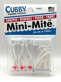 MINI-MITE JIG IN A TUBE JIG & TAIL PACK - 3 Jigs & 8 Tails 1/32 OZ