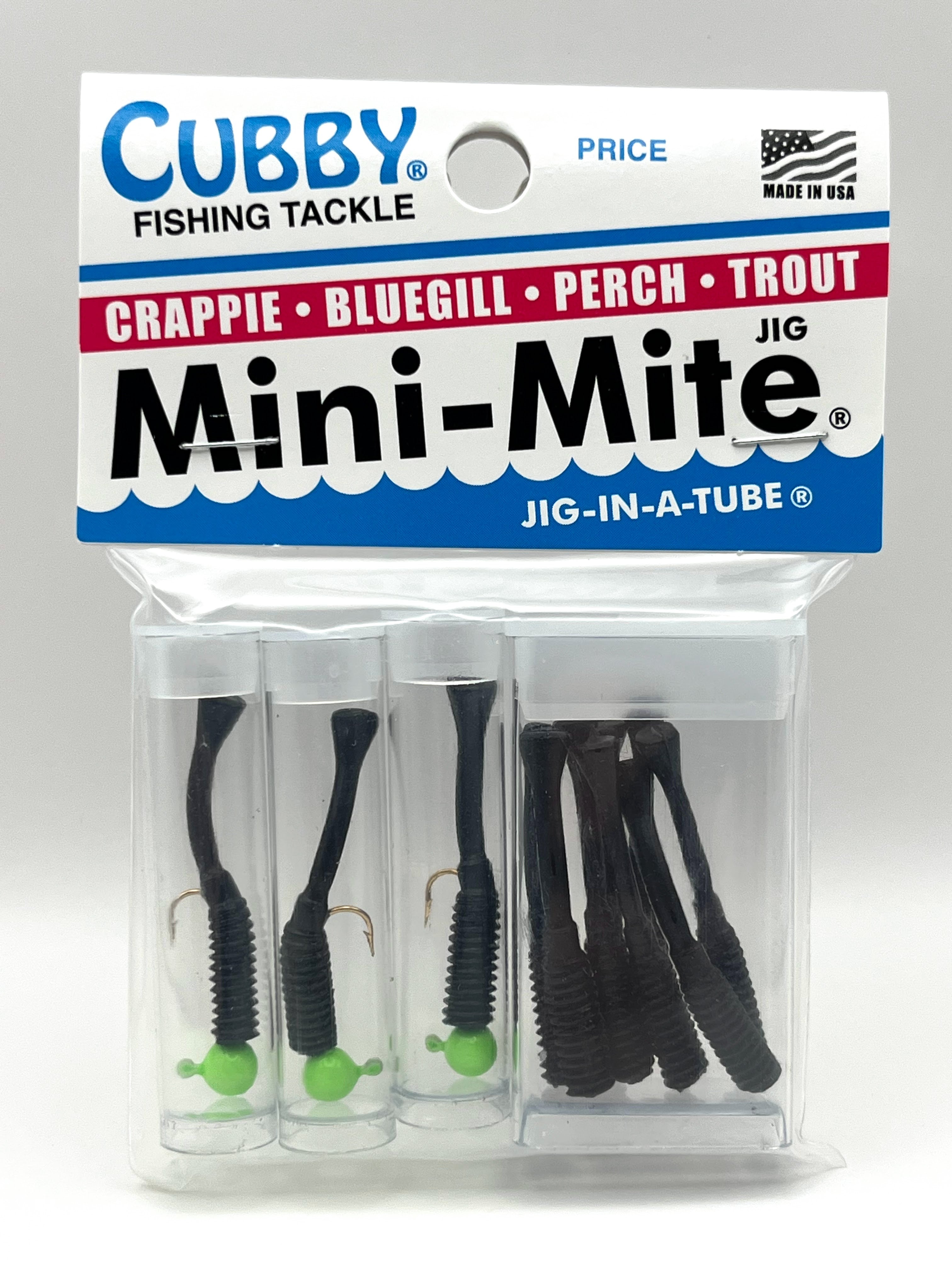 MINI-MITE JIG IN A TUBE JIG & TAIL PACK - 3 Jigs & 8 Tails 1/32 OZ