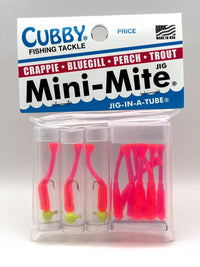 MINI-MITE JIG IN A TUBE JIG & TAIL PACK - 3 Jigs & 8 Tails 1/32 OZ