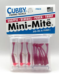 MINI-MITE JIG IN A TUBE JIG & TAIL PACK - 3 Jigs & 8 Tails 1/32 OZ