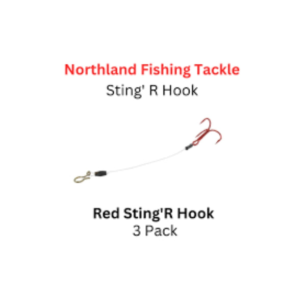 STING'R HOOK / 2" / 3 PACK / RED