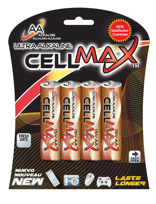 Cellmax Alkaline Battery AA 4-Carded