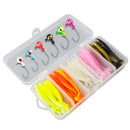 37-Piece Soft Plastic Swimbait & Jig Head Fishing Lure Kit with Tackle Box