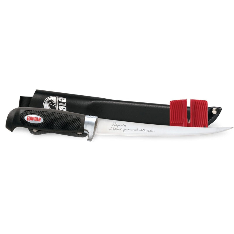 Soft Grip Fillet Knife Set – Single Stage Sharpener & Sheath