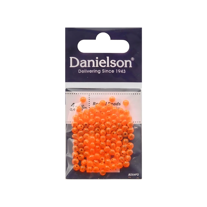 4mm Round Beads – Fluor Orange, 110 pk