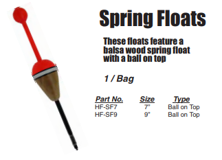 Balsa Spring Floats (Ball on Top)