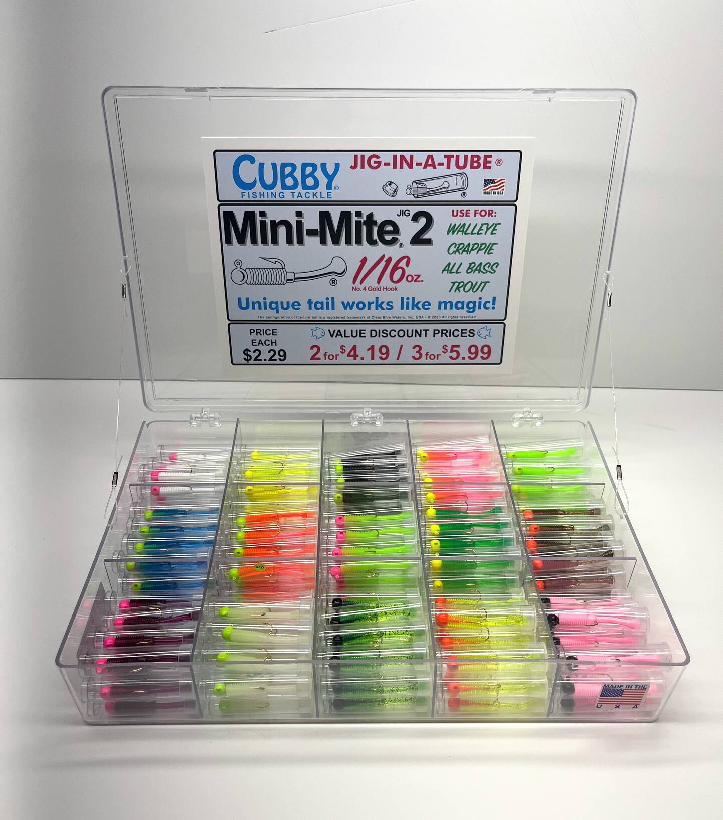 Mini-Mite2 Jig Counter Display 180pcs (12 jigs each of 15 colors) 1/16 OZ